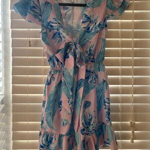 Tropical Pink and Blue Dress